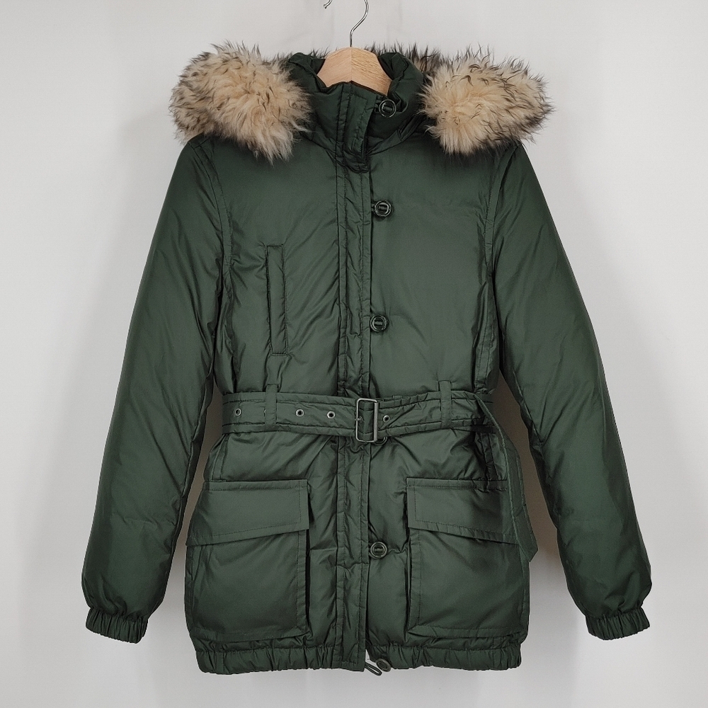 Club Monaco Down Filled Lamb Fur Trim Jacket